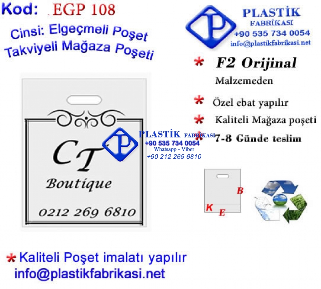 Özel Baskılı Mağaza Poşeti 108 Plastik Poşet Asetat PP Pvc Pet Şeffaf Sızdırmaz Kap