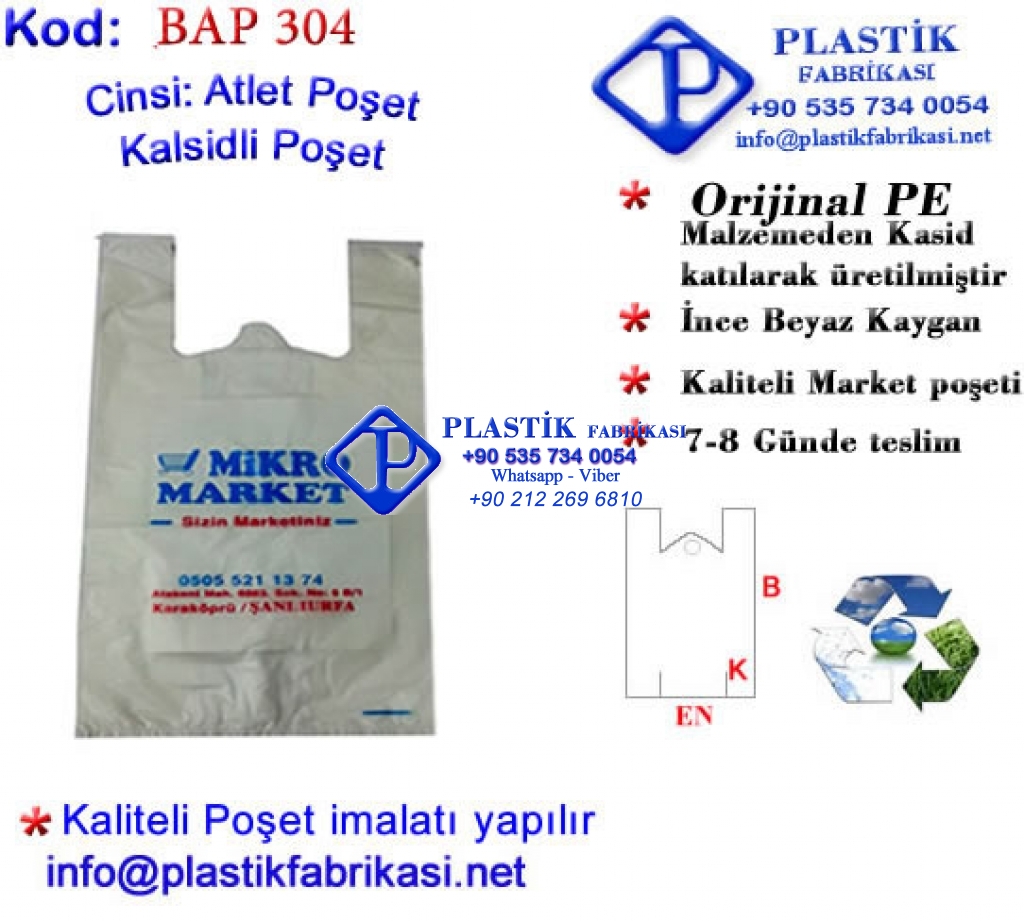 Özel Baskılı Market Poşeti 304 Plastik Poşet Asetat PP Pvc Pet Şeffaf Sızdırmaz Kap