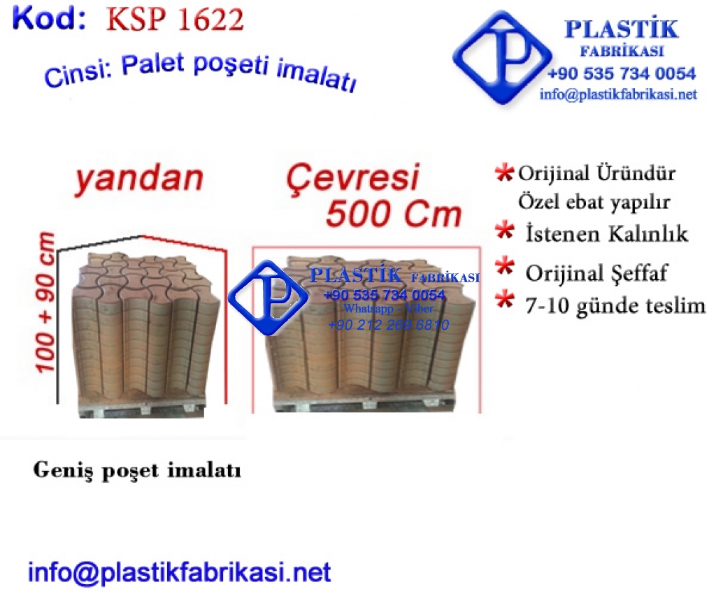 Palet Poşeti imalatı 1622 Plastik Poşet Asetat PP Pvc Pet Şeffaf Sızdırmaz Kap