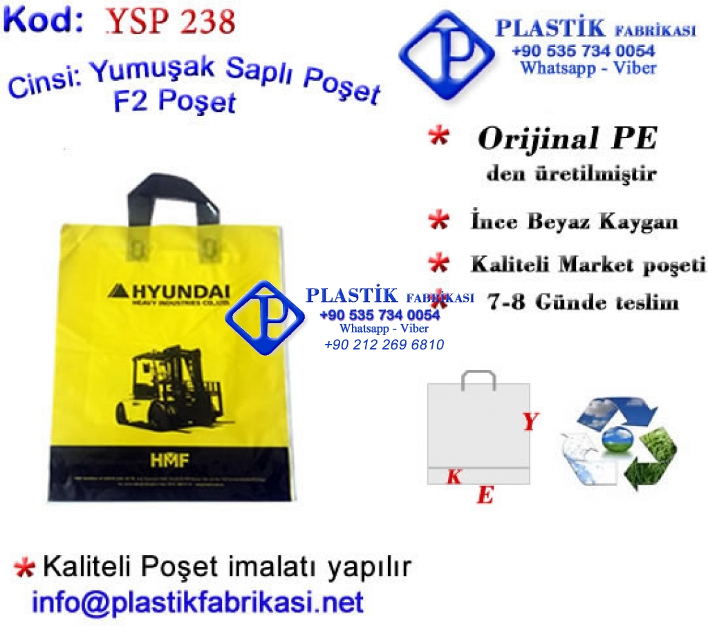 Logo Baskılı Yumuşak Saplı Poşet 238 Plastik Poşet Asetat PP Pvc Pet Şeffaf Sızdırmaz Kap